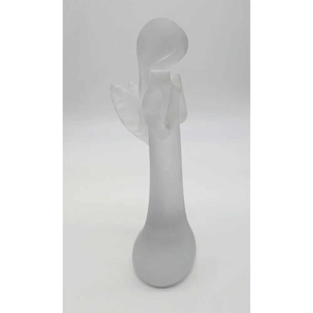 Satin Art Glass Angel Figurine Frosted  Praying Figure 9